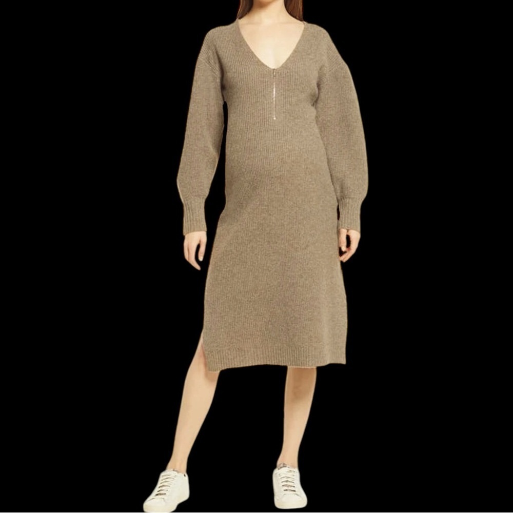 Emilia George ‘Eva’ Long Sleeve Merino Wool-Blend Maternity Sweater Dress Small